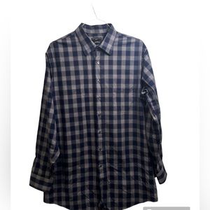 Shaquille O'Neal XLG Tall Fit Stretch Button Down Shirt MENS‎ SZ 18 36/37 EUC